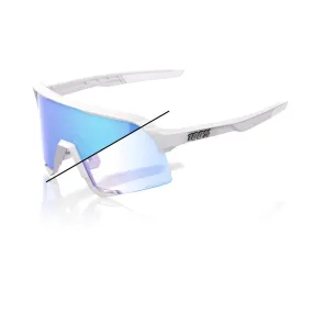 100% S3 Bastille LE Glasses Pearl White Glitter/Blue Mirror Photochromic Lens