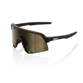 100% S3 Glasses Soft Tact Black / Soft Gold Mirror Lens