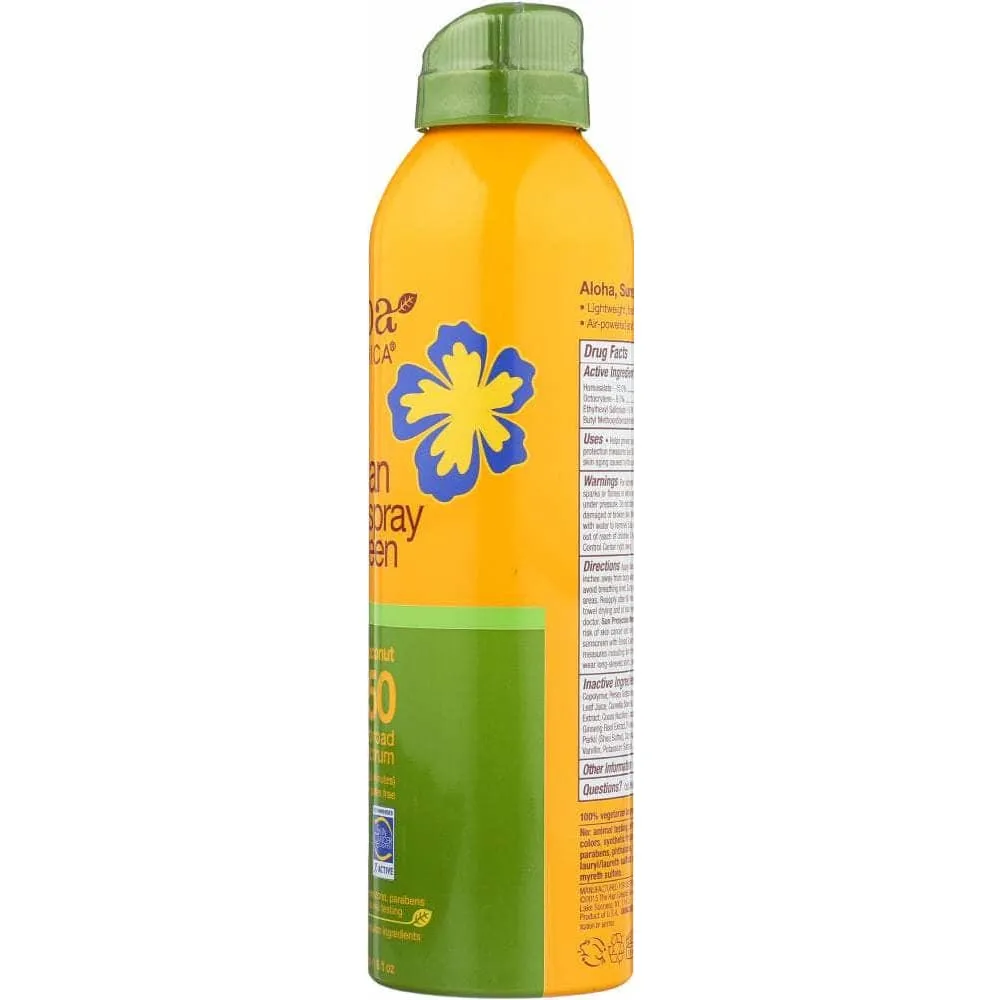 Alba Botanica Hawaiian Coconut Spray Sunscreen Spf 50 6 Oz