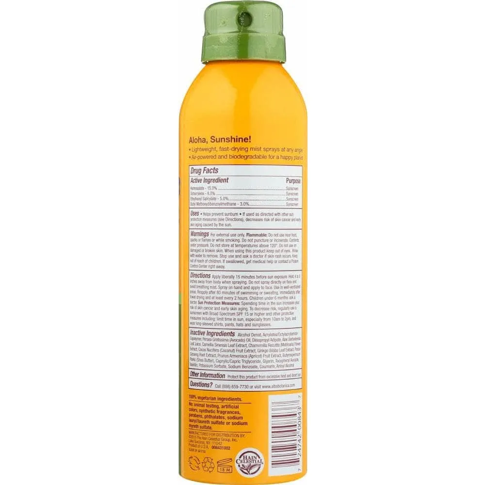 Alba Botanica Hawaiian Coconut Spray Sunscreen Spf 50 6 Oz