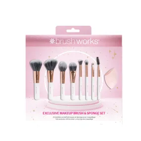 Brush Works Exclusive Makeup Brush and Sponge Set