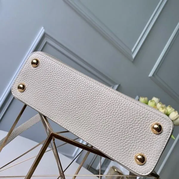 Capucines Bb With Snakeskin Top Handle Bag Light Grey/blue 2019 Collection