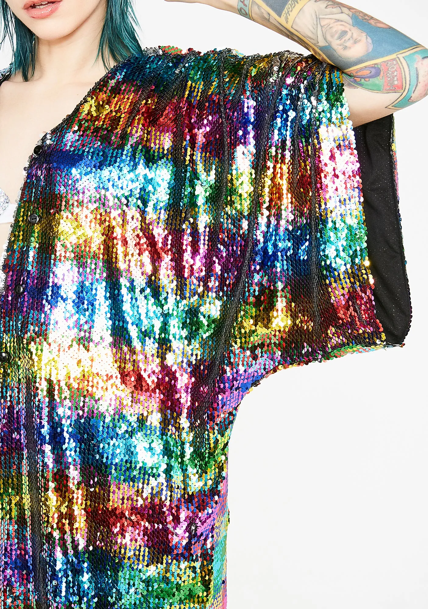 Chasing Rainbows Flip Sequin Kimono