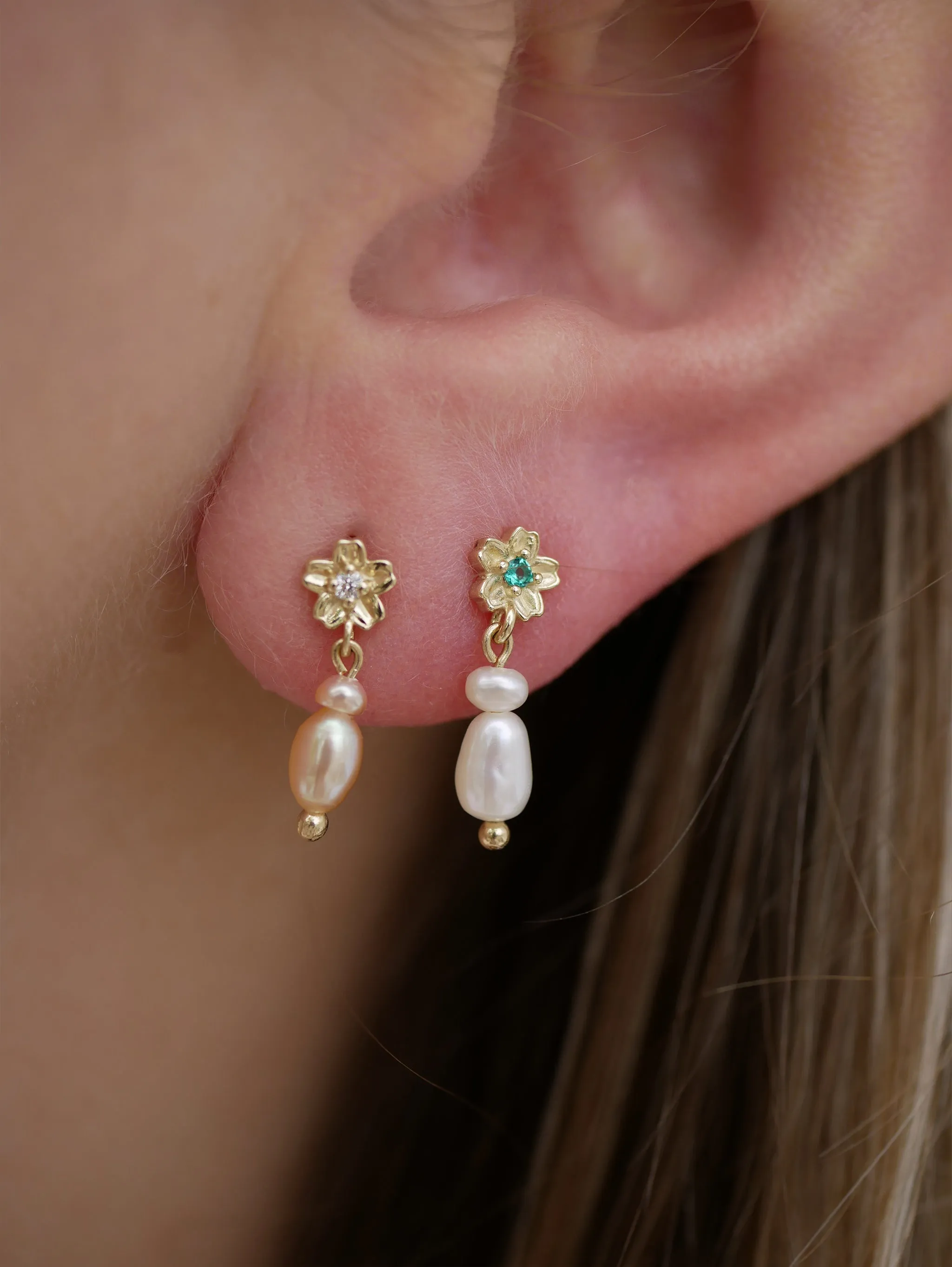 Diamond Cherry Blossom Studs