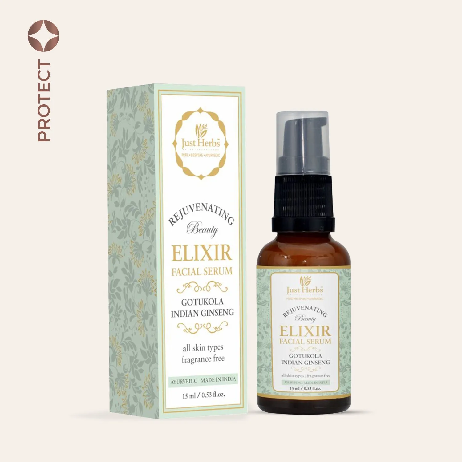 Glow Boosting Face serum with Gotukola & Indian Ginseng - Just Herbs