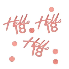 Hello 18 Rose Gold Birthday Confetti
