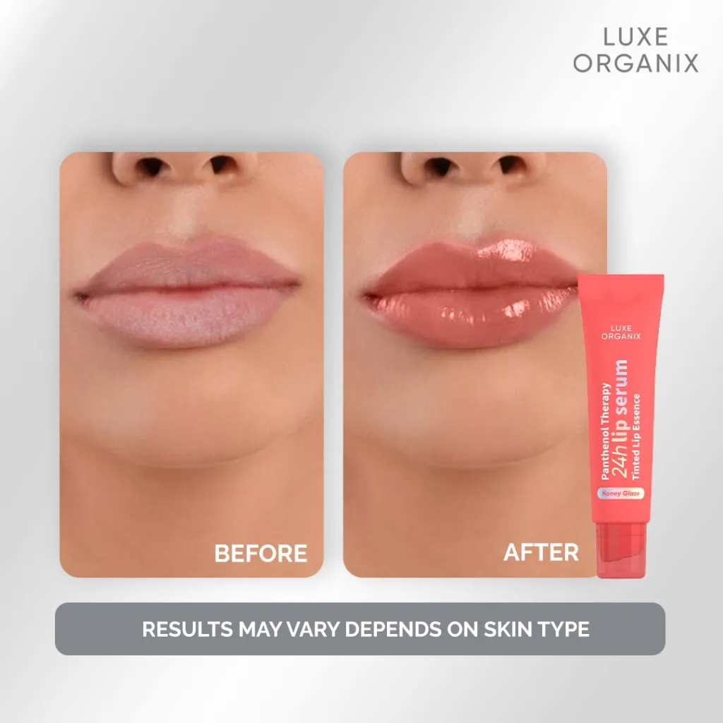Luxe Organix Panthenol Therapy 24h Lip Serum Lipscreen Tinted Lip Essence Berry/ Cherry/ Honey Glaze 10g