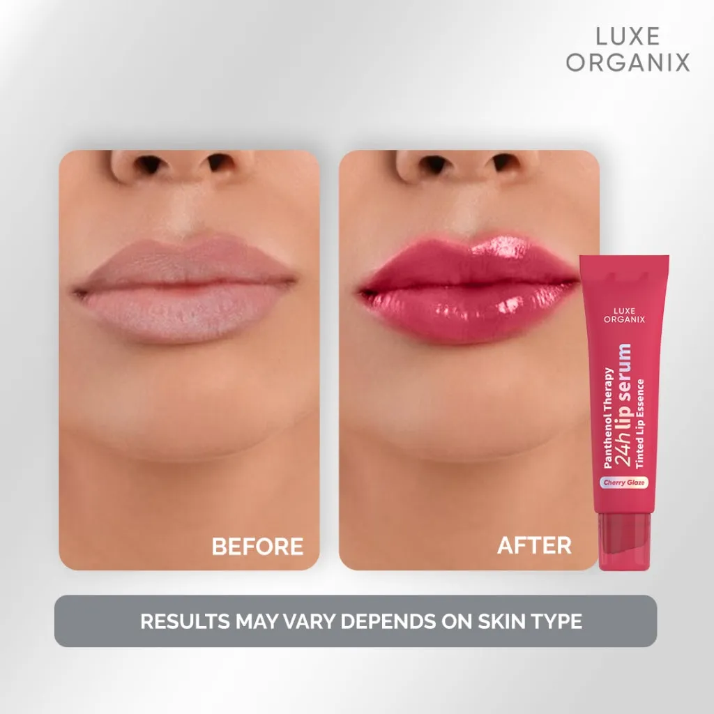 Luxe Organix Panthenol Therapy 24h Lip Serum Lipscreen Tinted Lip Essence Berry/ Cherry/ Honey Glaze 10g