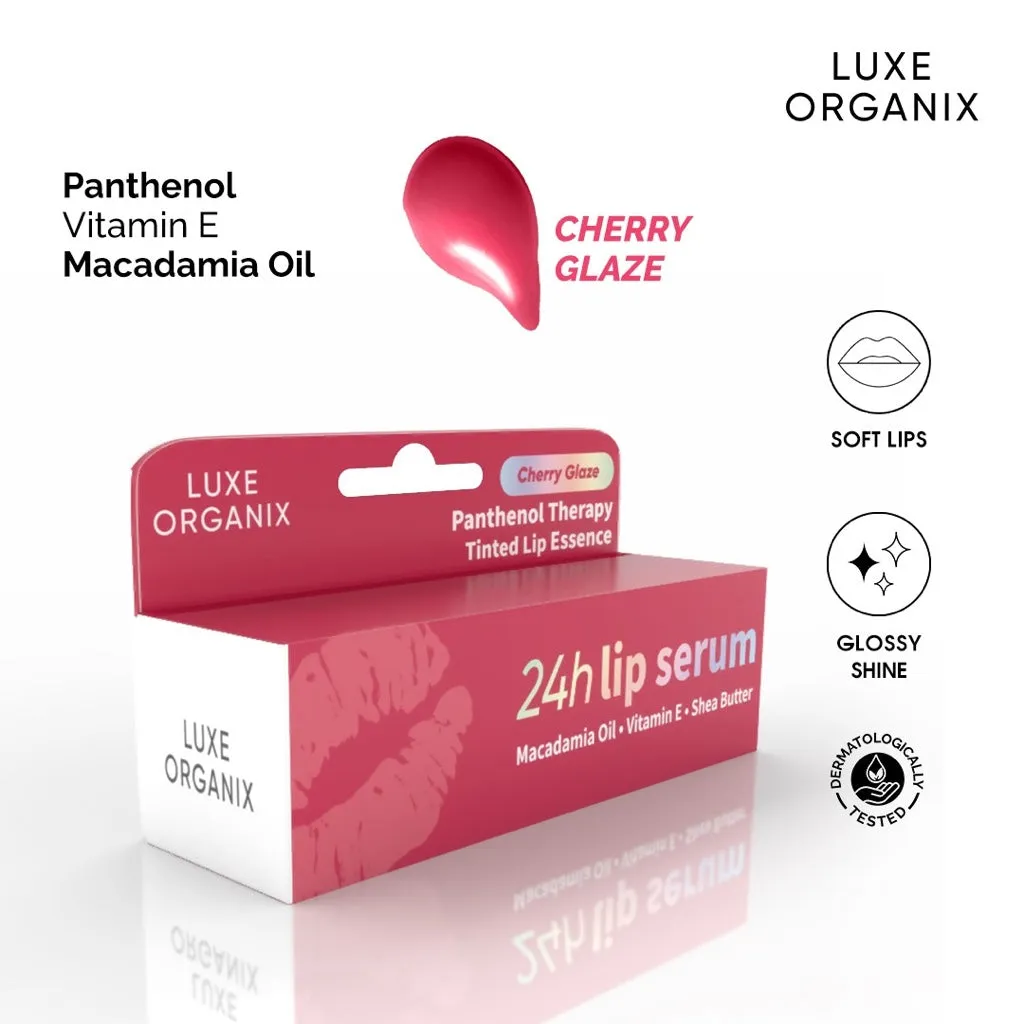 Luxe Organix Panthenol Therapy 24h Lip Serum Lipscreen Tinted Lip Essence Berry/ Cherry/ Honey Glaze 10g