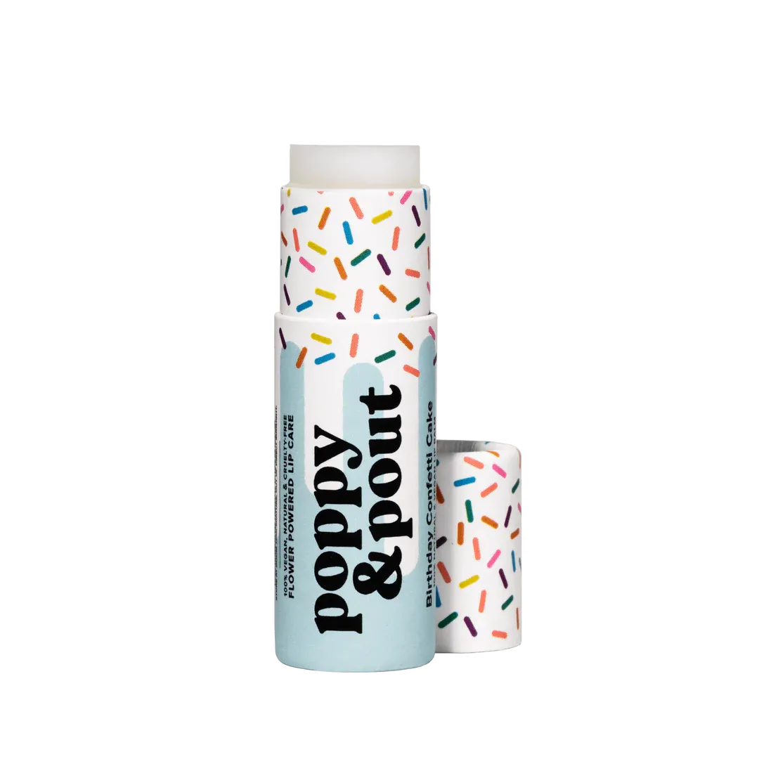 Poppy & Pout Birthday Confetti Cake Lip Balm