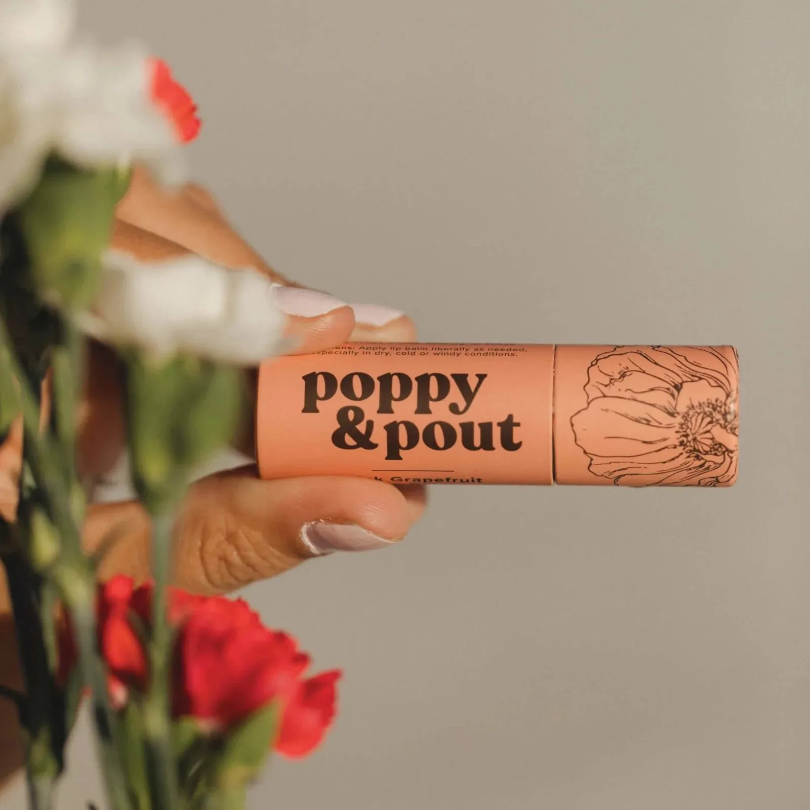 Poppy & Pout Lip Balm: Pink Grapefruit
