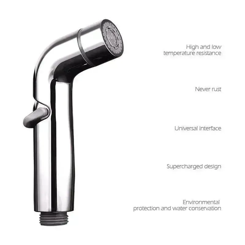Toilet Spray Cleaner Stainless Steel Toilet Companion, Button Water Stop, Dual Function.