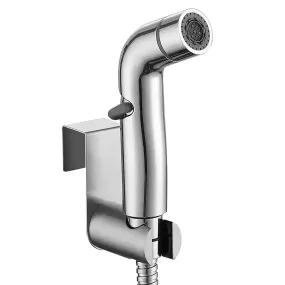 Toilet Spray Cleaner Stainless Steel Toilet Companion, Button Water Stop, Dual Function.